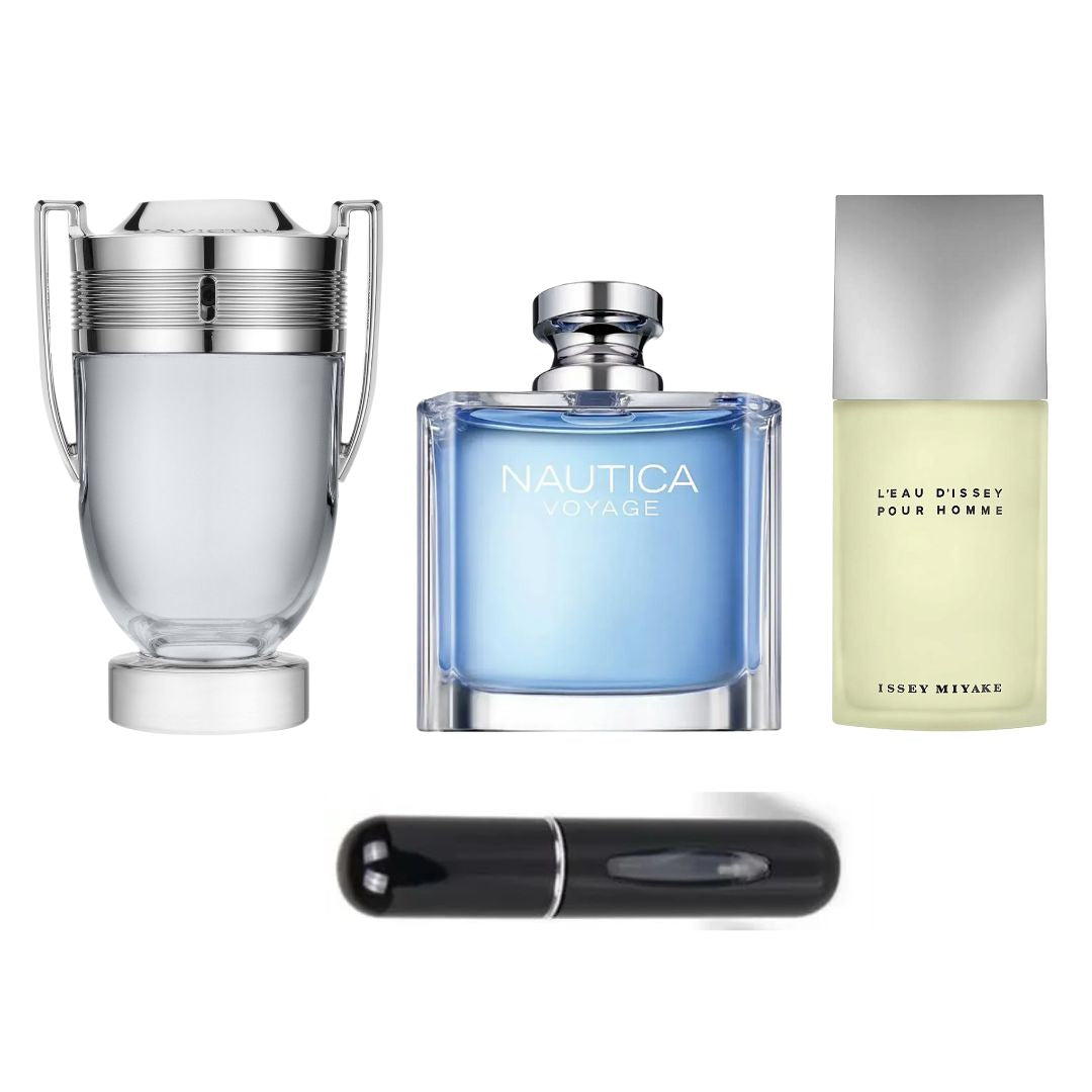 COMBO PERFUMES LUJO ISSEY MEN + INVICTUS + NAUTICA + PERFUMERO GRÁTIS