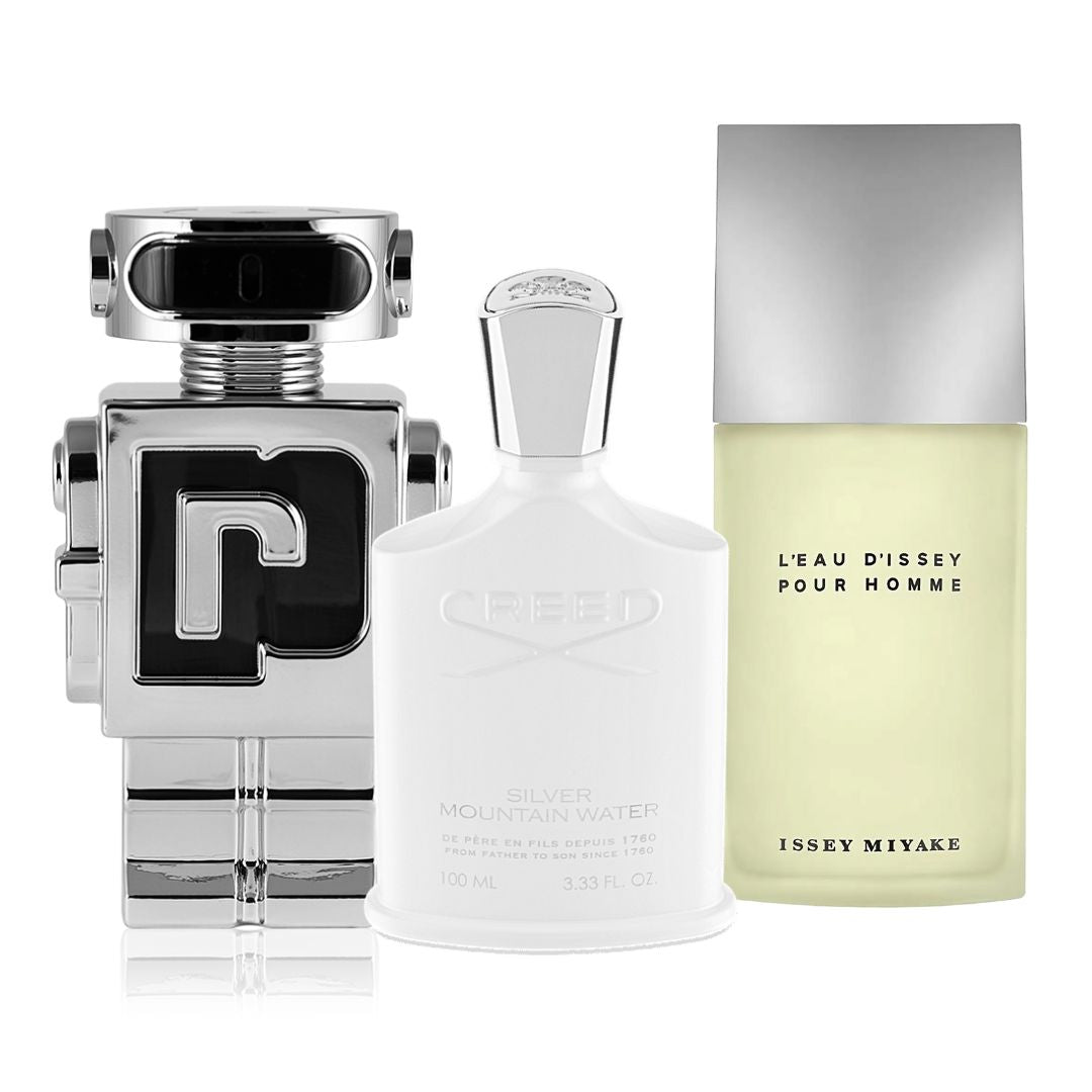 COMBO PERFUMES Creed Silver + L'Eau d'Issey + Phantom