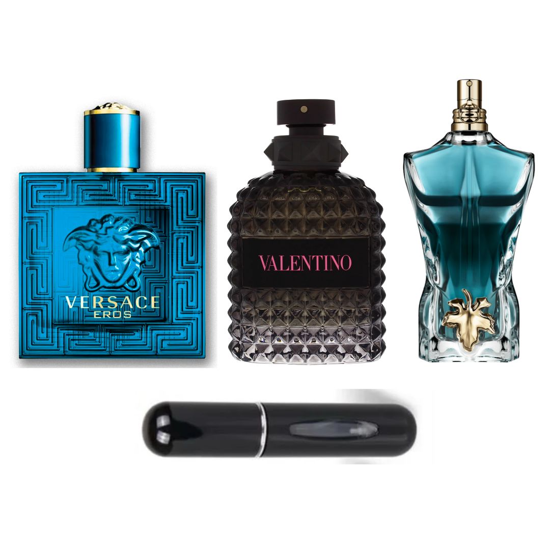 COMBO LUJO EROS DE VERSACE + VALENTINO BORN IN ROMA + JP LE BEUA + PERFUMERO