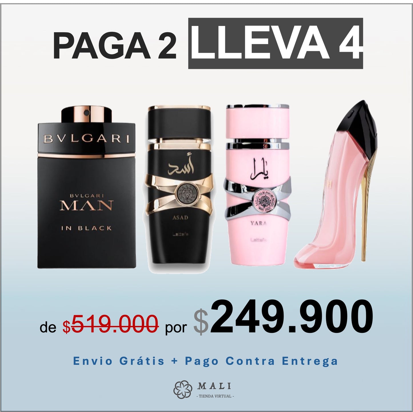 COMBO LUXURY PERFUMES LATTAFA ASAD + BVLGARI MAN IN BLACK + LATTAFA YARA + GOOD GIRL BLUSH