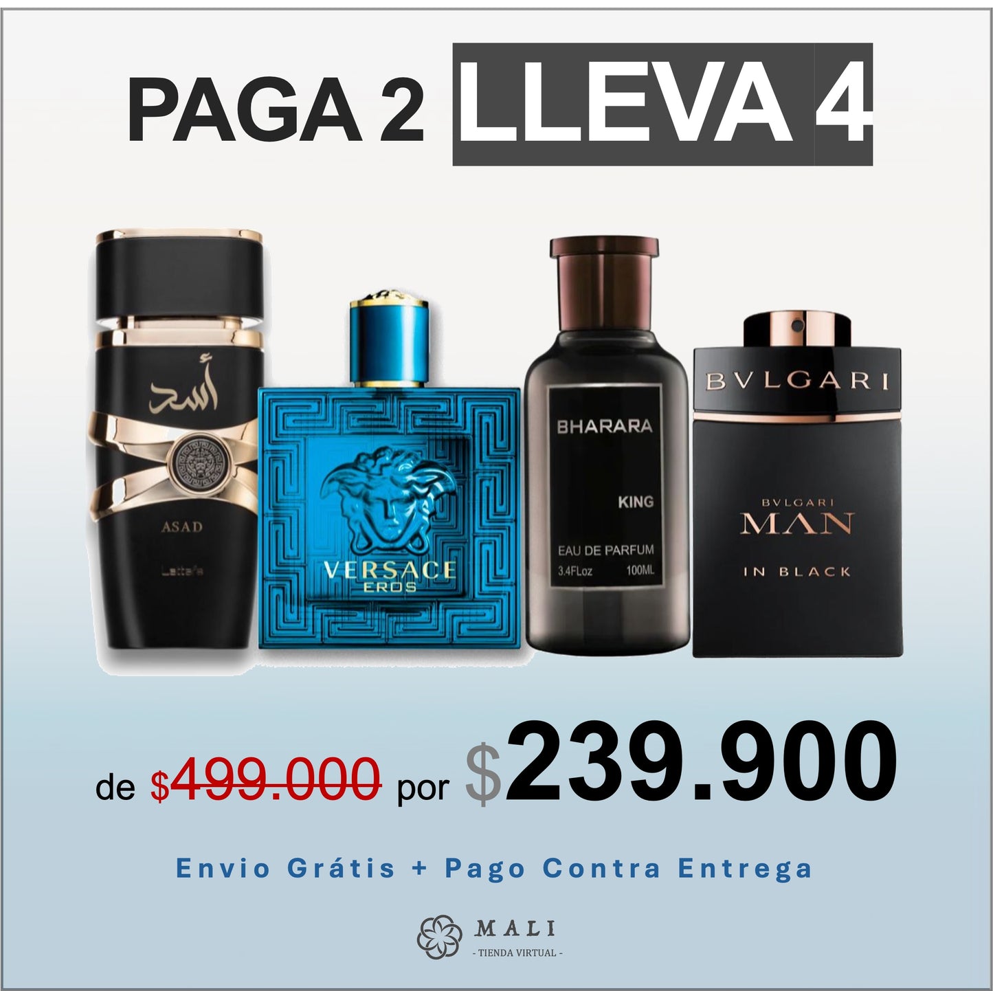 [COMBO LUXE] KIT 4 Perfumes ASAD | BHARARA | VERSACE| BVLGARI + Regalo Exclusivo