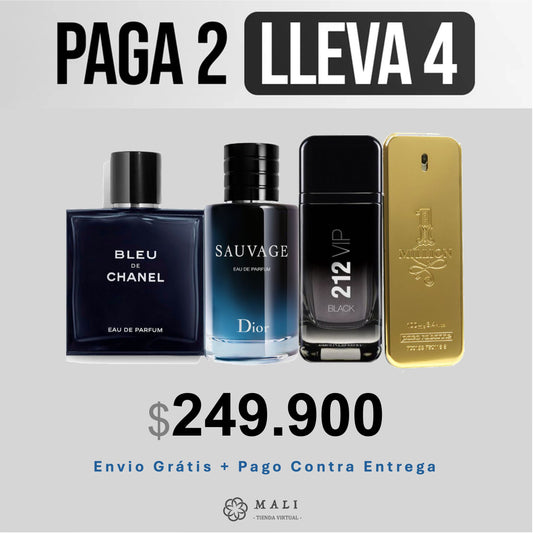 Super Combo Perfumes Premium (1 MILLION+ DIOR SAUVAGE+BLEU DE CHANEL+212 VIP BLACK)